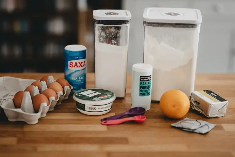 baking ingredients sitting on a counter