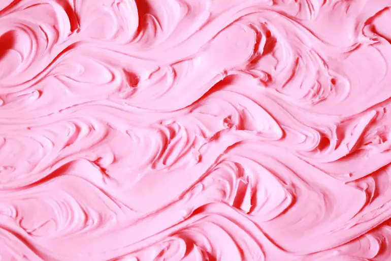 swirls of pink icing
