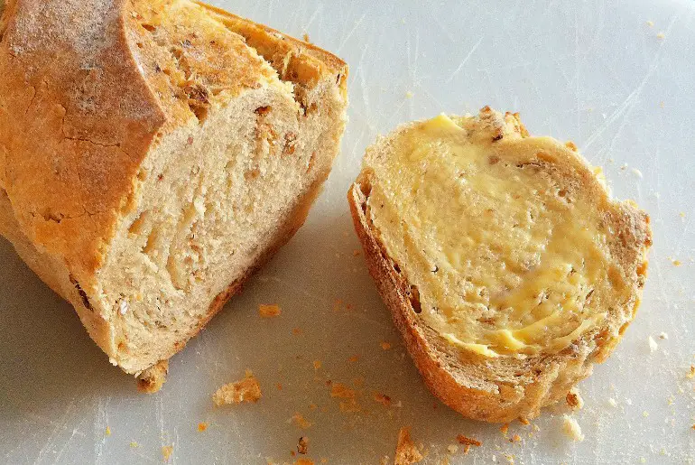 buttered slice of bread