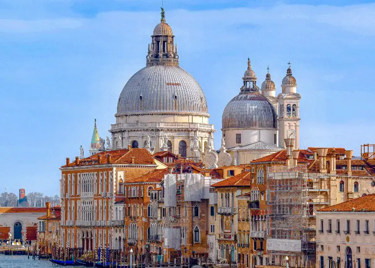 wide view shot of venice overlooking the canal